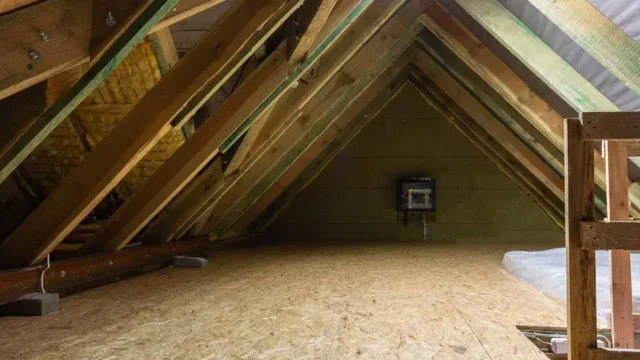 Loft space prepared for insulation installation in a Manchester property
