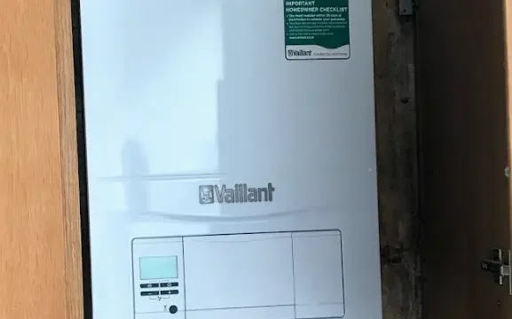 Vaillant heat pump boiler installed indoors by The Heating People in Manchester